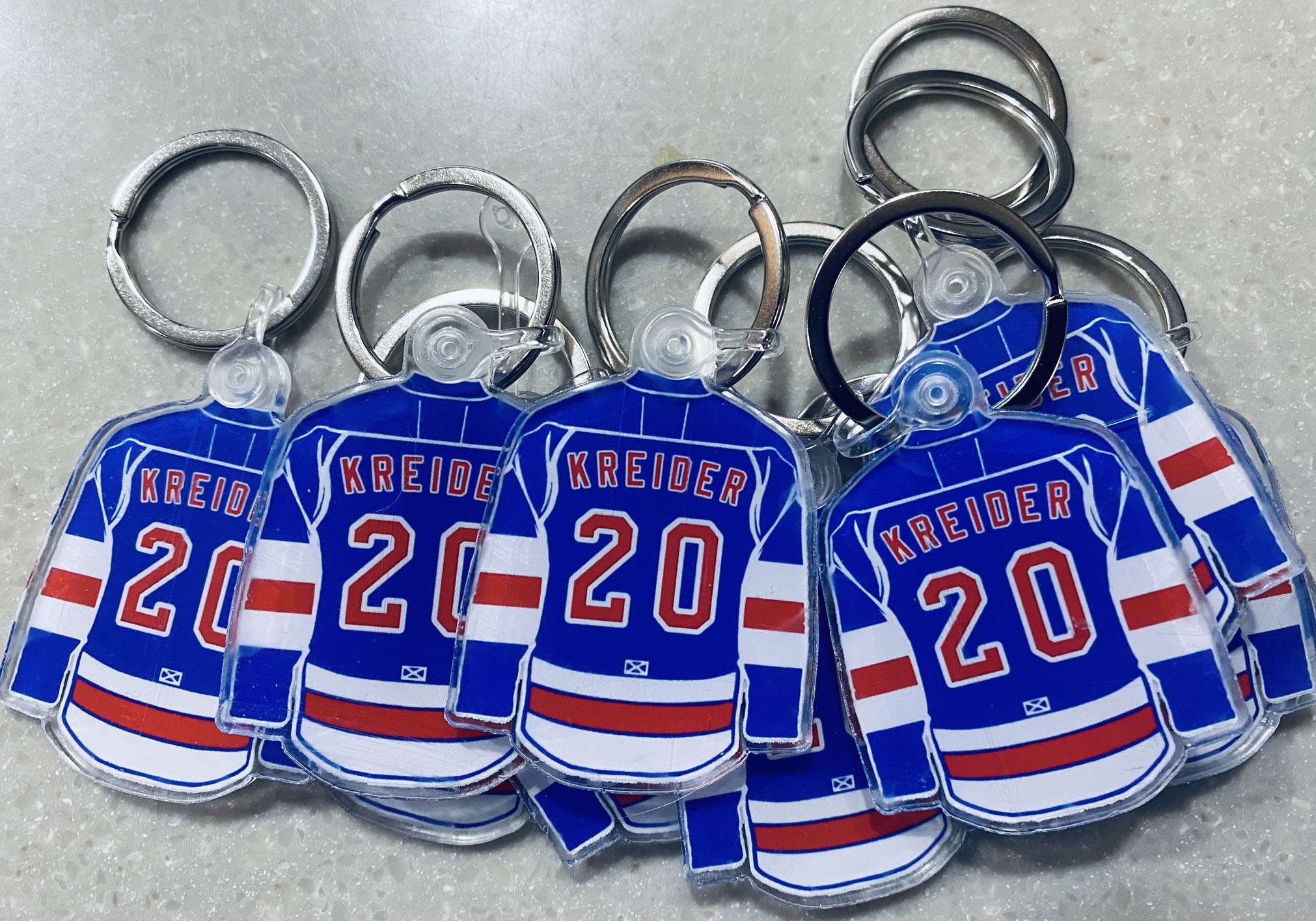 Chris Kreider Acrylic Home Jersey Keychain